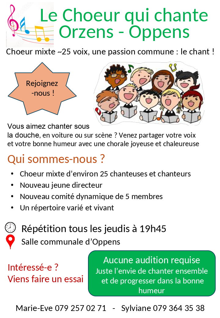 Flyer des soirées 2024 Affiche des soirées du Coeur qui chante en 2024, par Frédéric Burkhard